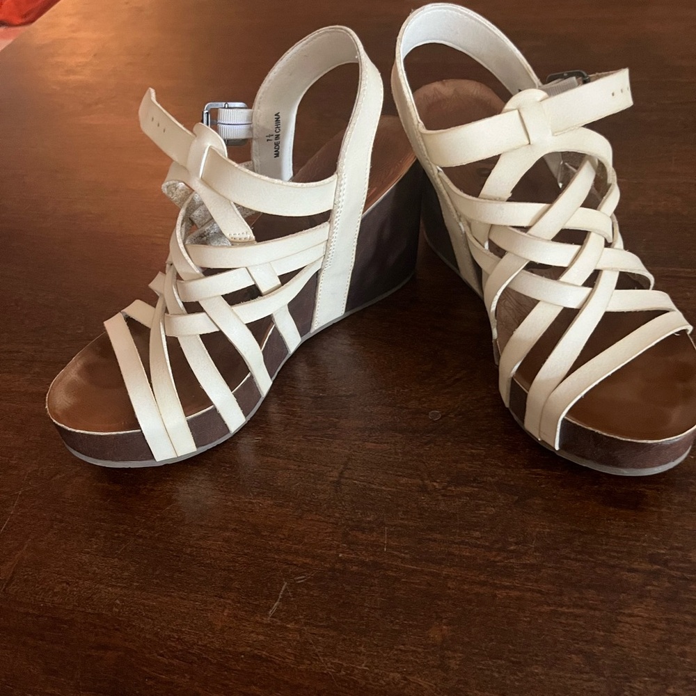 Women's Blowfish Cream Wedge Sandals